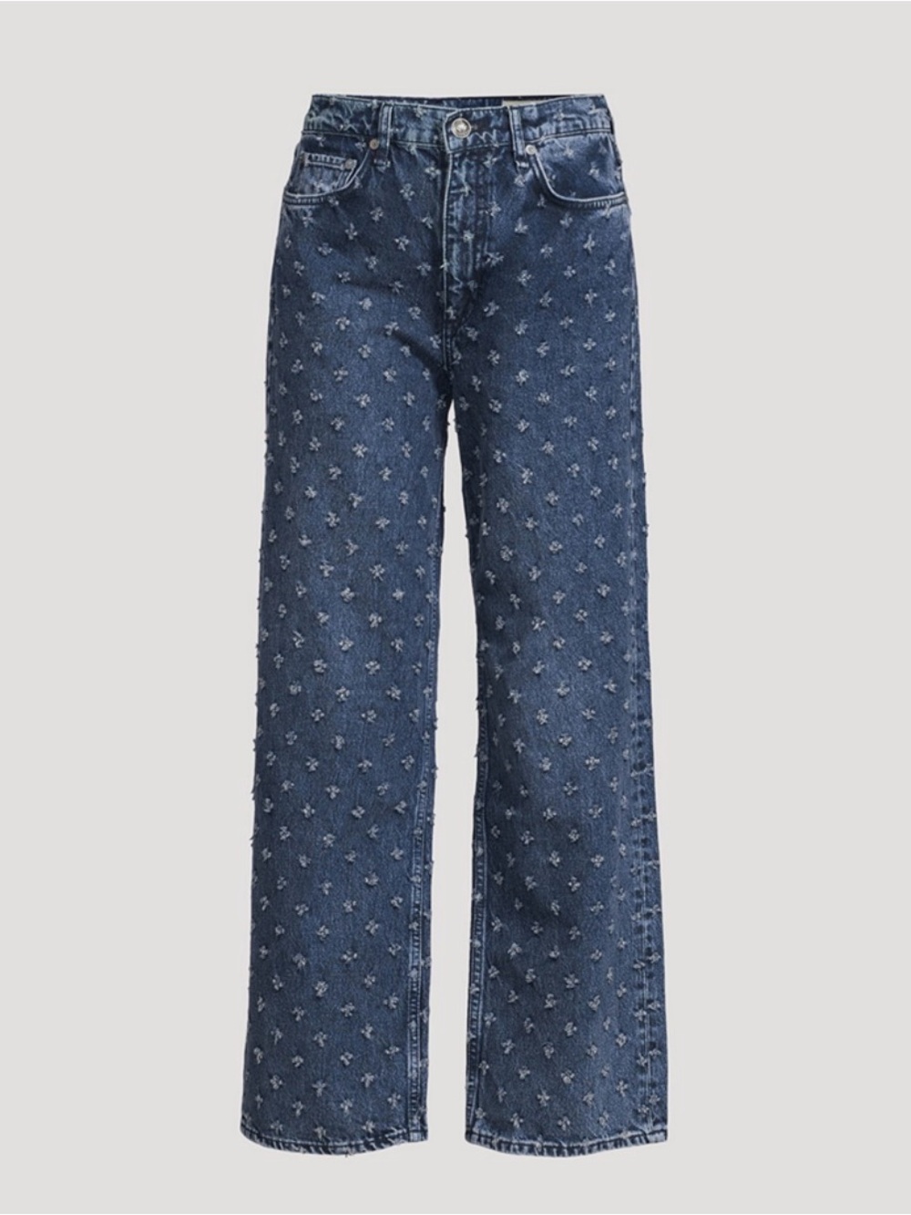 RAG & BONE Shea Eyelet High-Rise Straight Leg Jeans - Size 25 EUC
